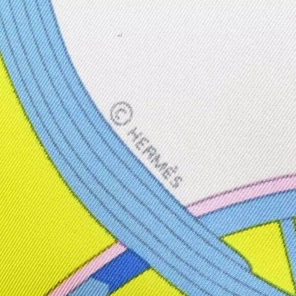 Auth HERMES Carre 90 SPRNGS Scarf Yellow/Multicolor Silk - Picture 12 of 16